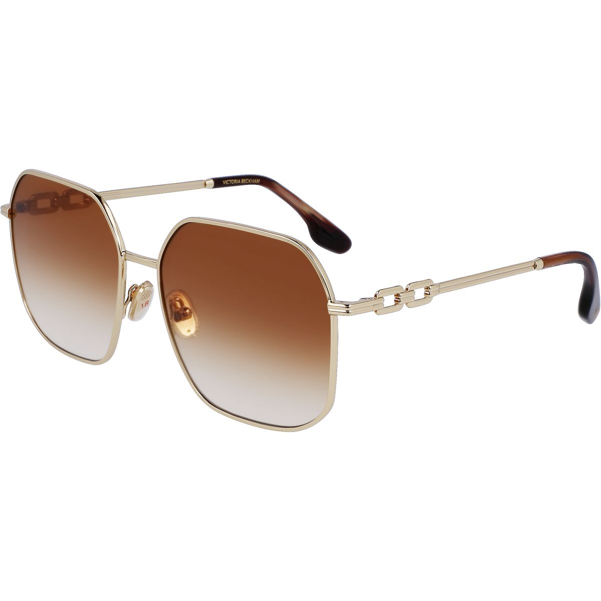 Geometrische Oversize-Brille mit Kettendetail