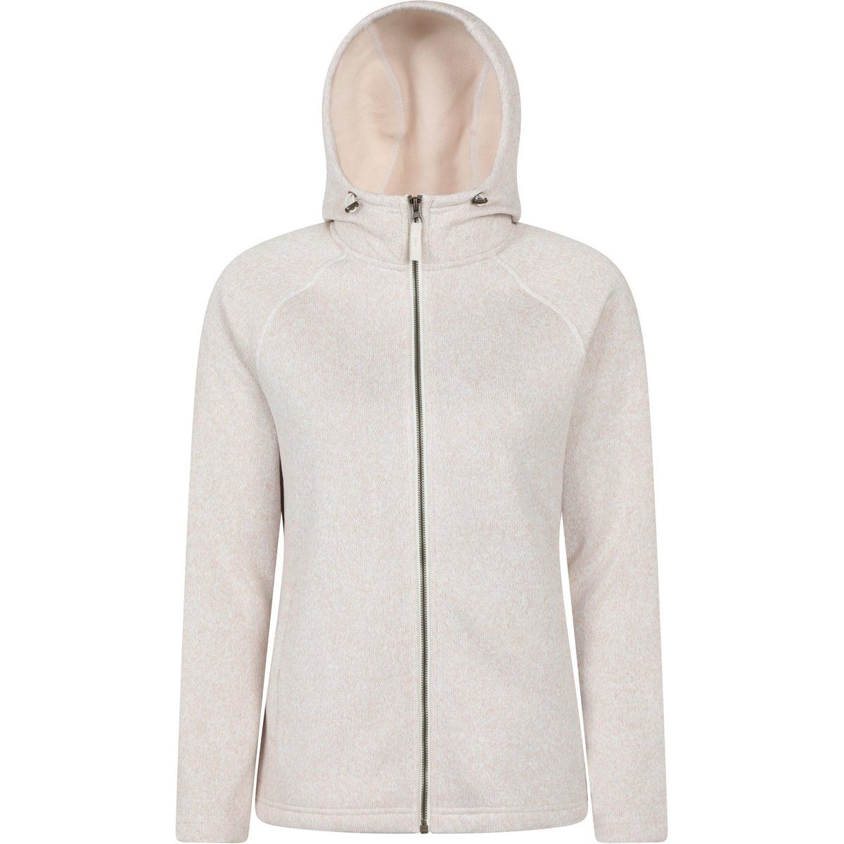 Angerauter Fleece-Hoodie mit Reißverschluss
