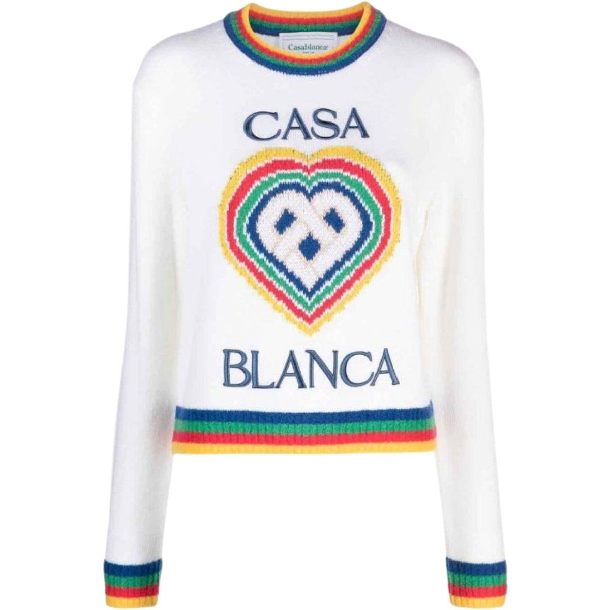 Wollpullover mit Herz-Motiv und Rundhalsausschnitt