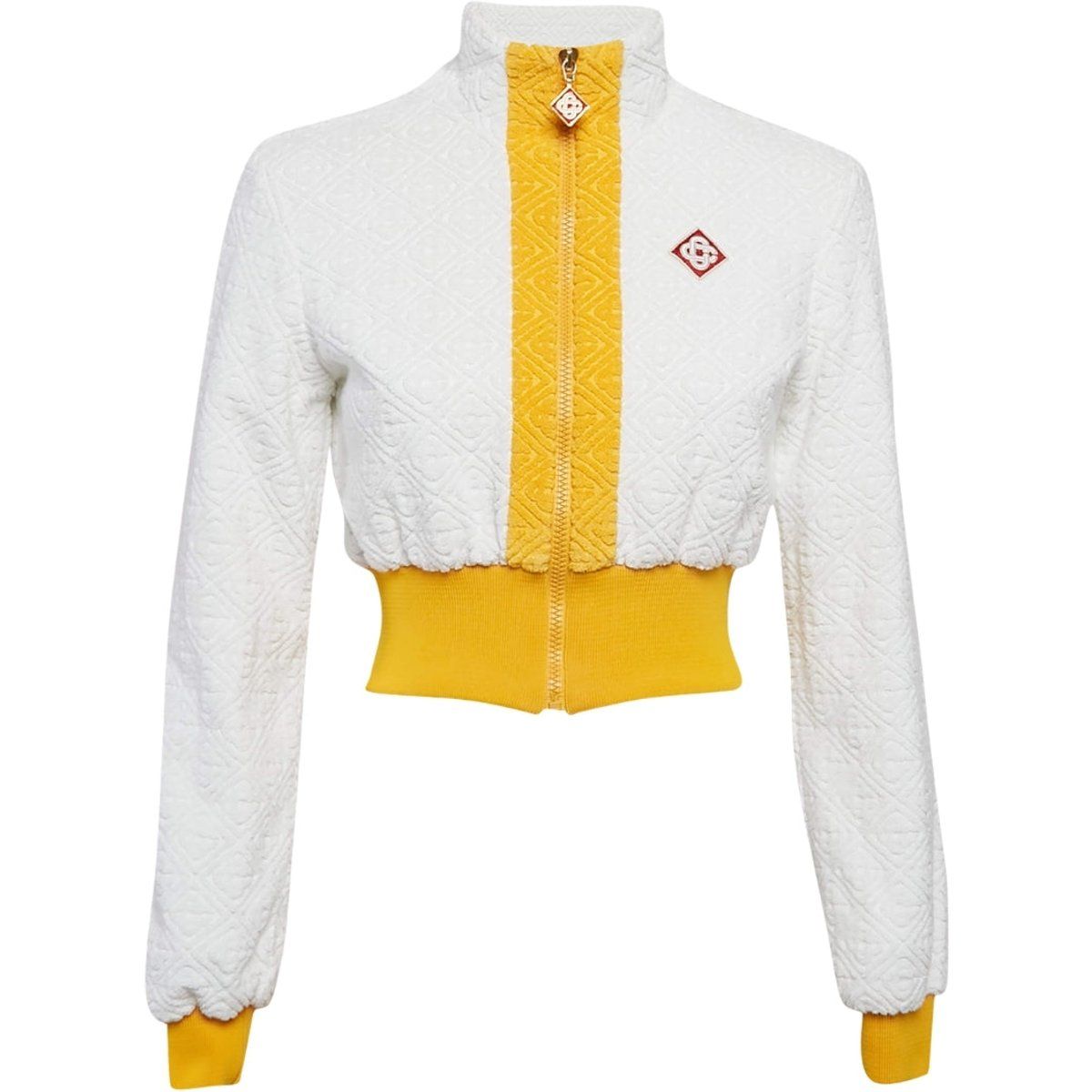 Frottee-Trainingsjacke mit Monogramm-Muster