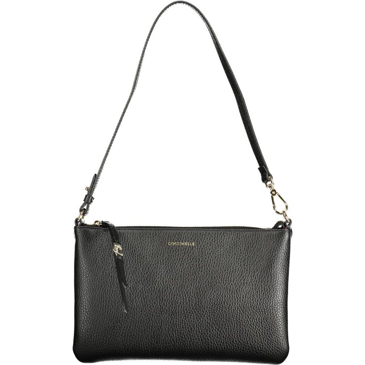 Schultertasche aus genarbtem Leder