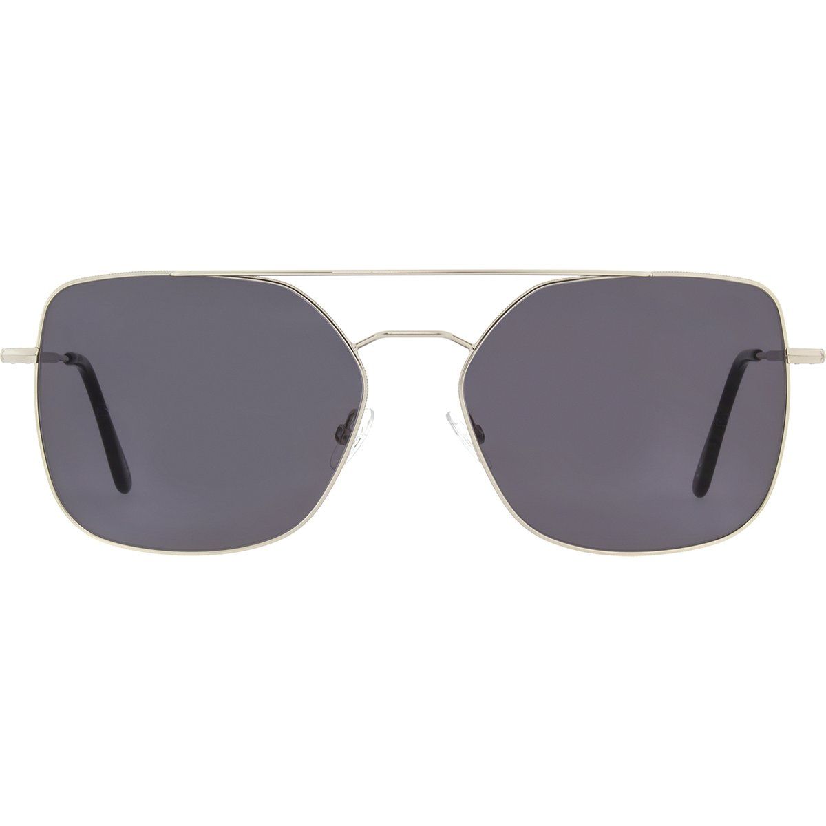 Geometrische Doppelsteg-Metallsonnenbrille