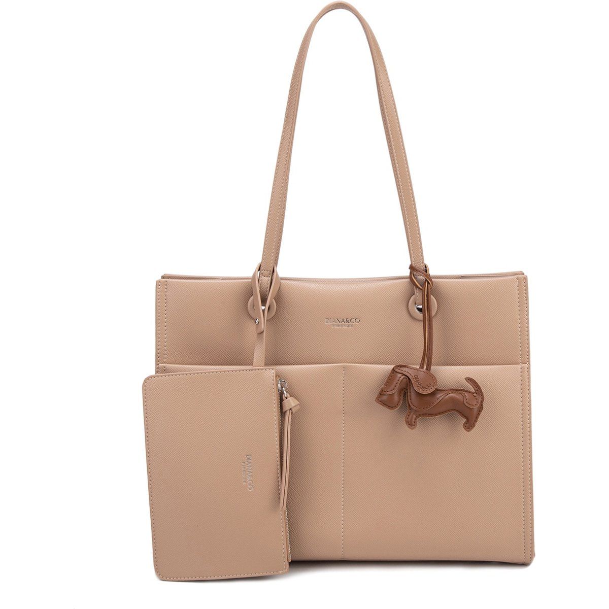 Strukturierte Shopper-Tasche mit Etui