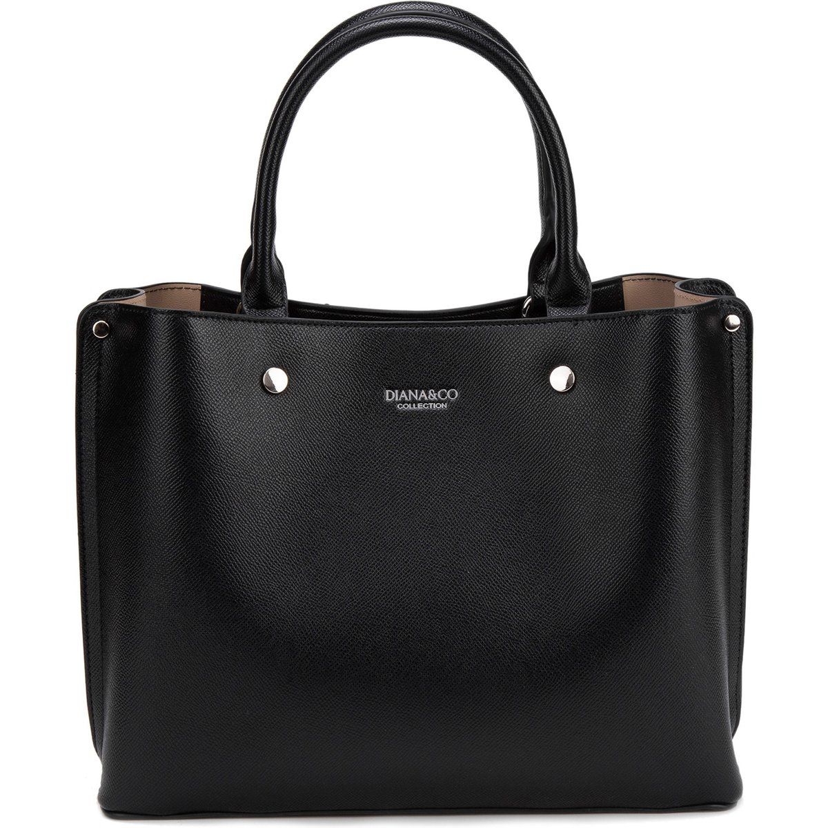 Elegante Strukturierte Saffiano Henkeltasche