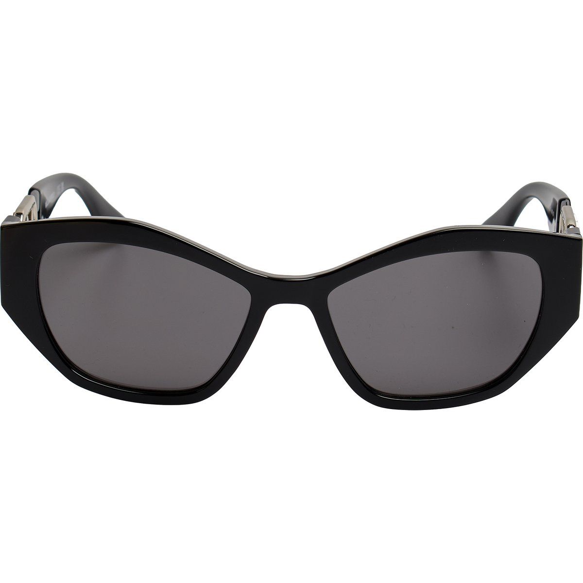 Geometrische Cat-Eye-Sonnenbrille mit Logo