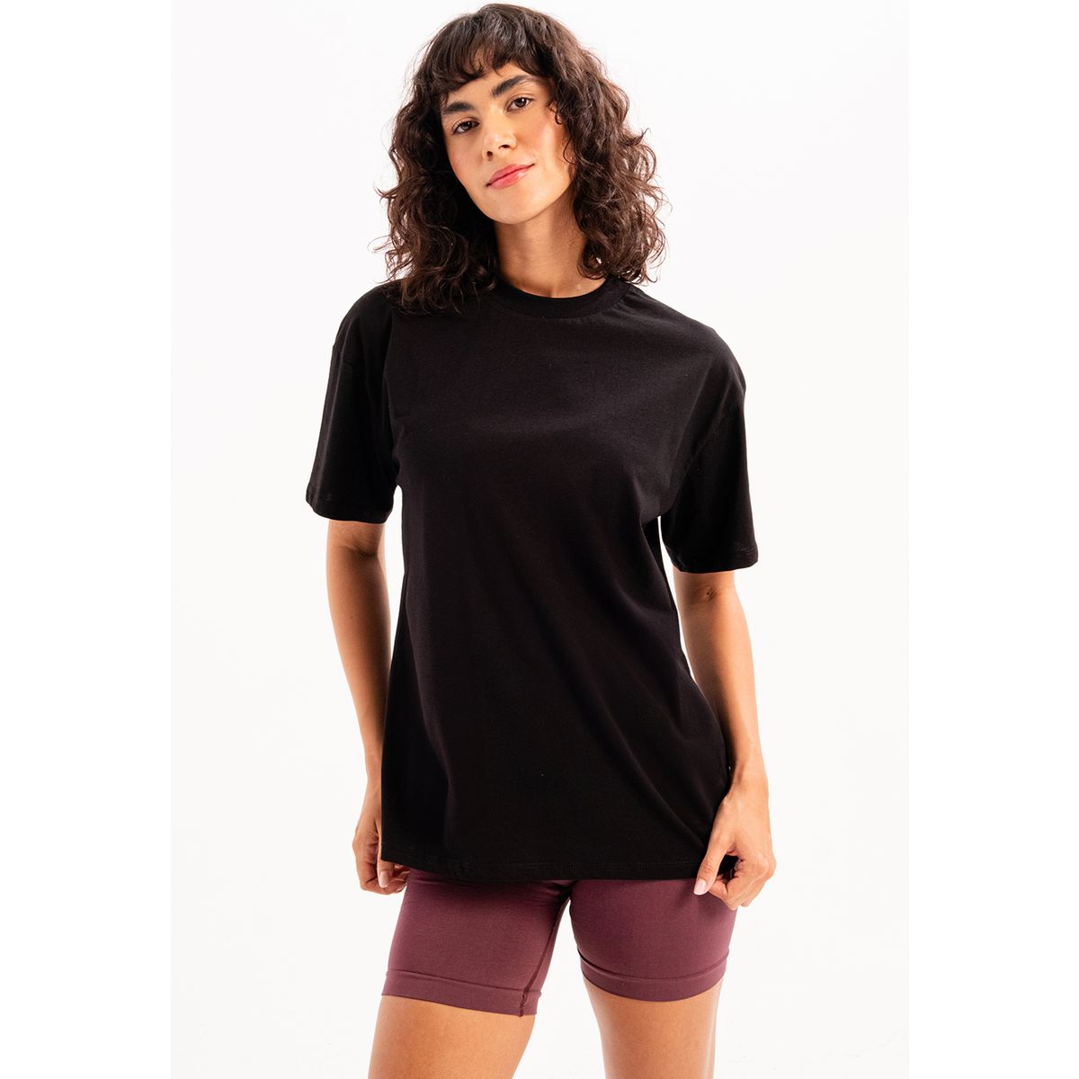 Oversize-T-Shirt aus Baumwolle mit Rundhalsausschnitt