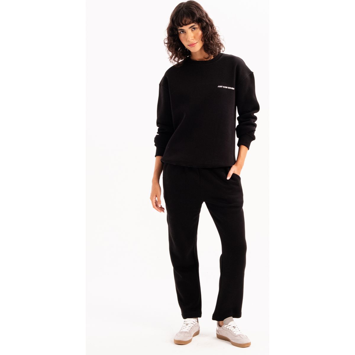 Fleece-Sweatshirt mit Rundhalsausschnitt