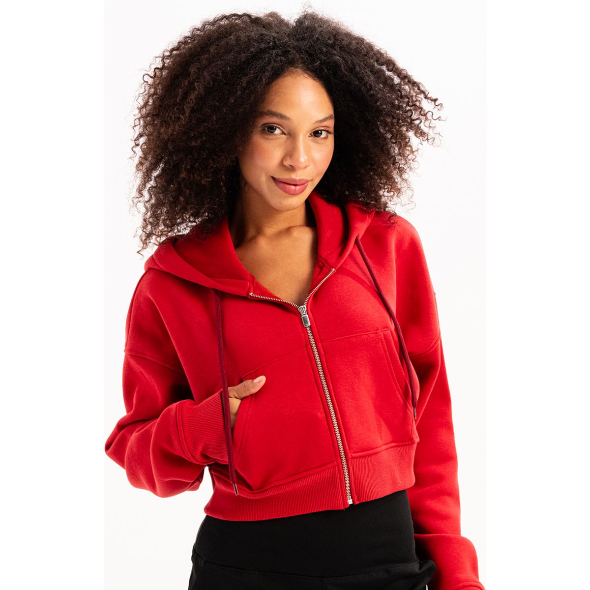 Cropped-Hoodie mit Reißverschluss