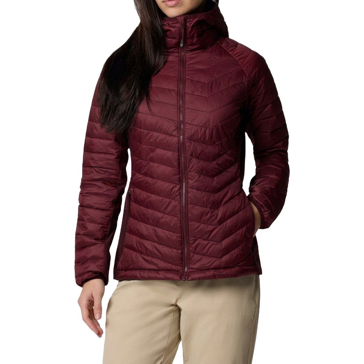 Hybride Steppjacke mit Kapuze