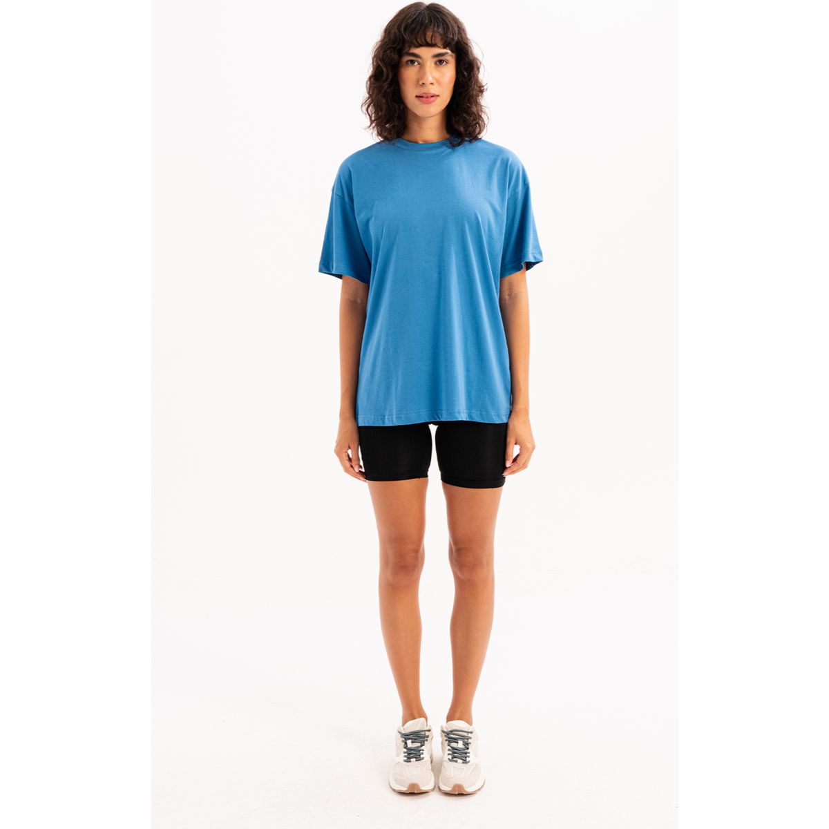 Oversized Baumwoll-Top mit Rundhalsausschnitt