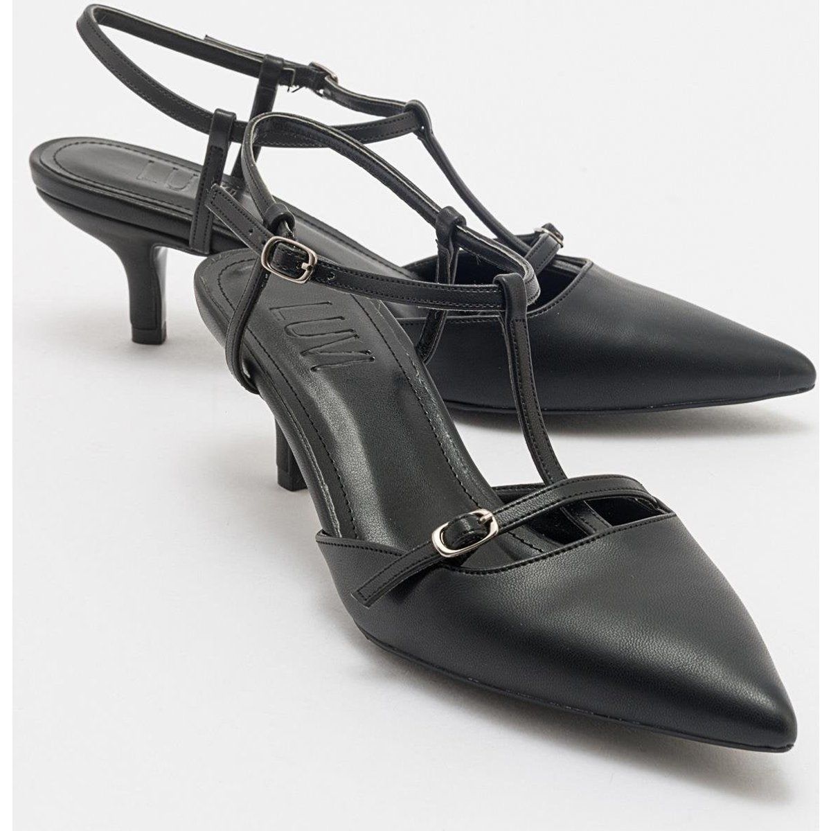 Spitze T-Strap Kitten Heels