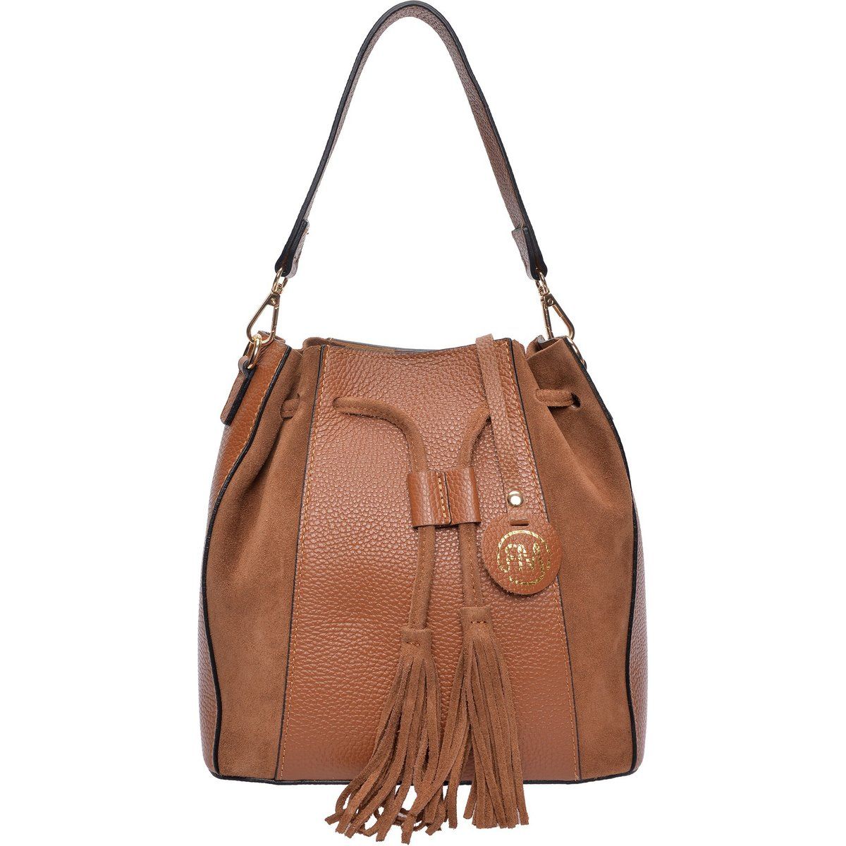 Beuteltasche aus genarbtem Leder
