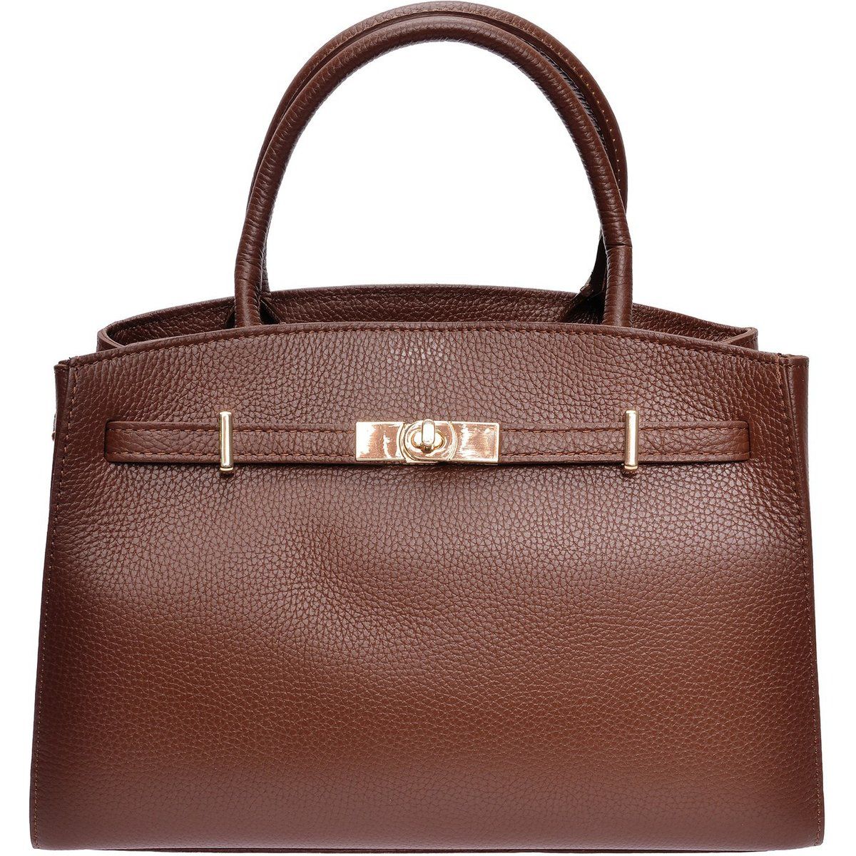 Elegante Trapeztasche aus genarbtem Leder