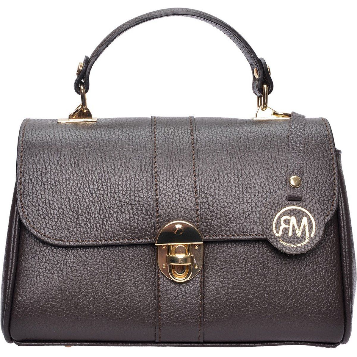 Klassische Leder-Satchel mit Schnalle