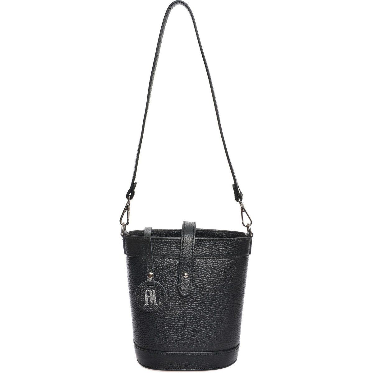 Mini-Beuteltasche aus genarbtem Leder