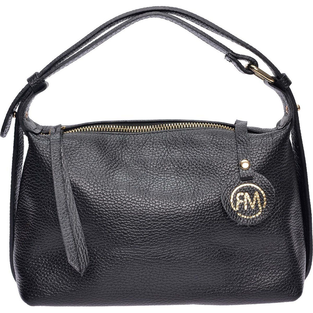 Schultertasche aus genarbtem Leder
