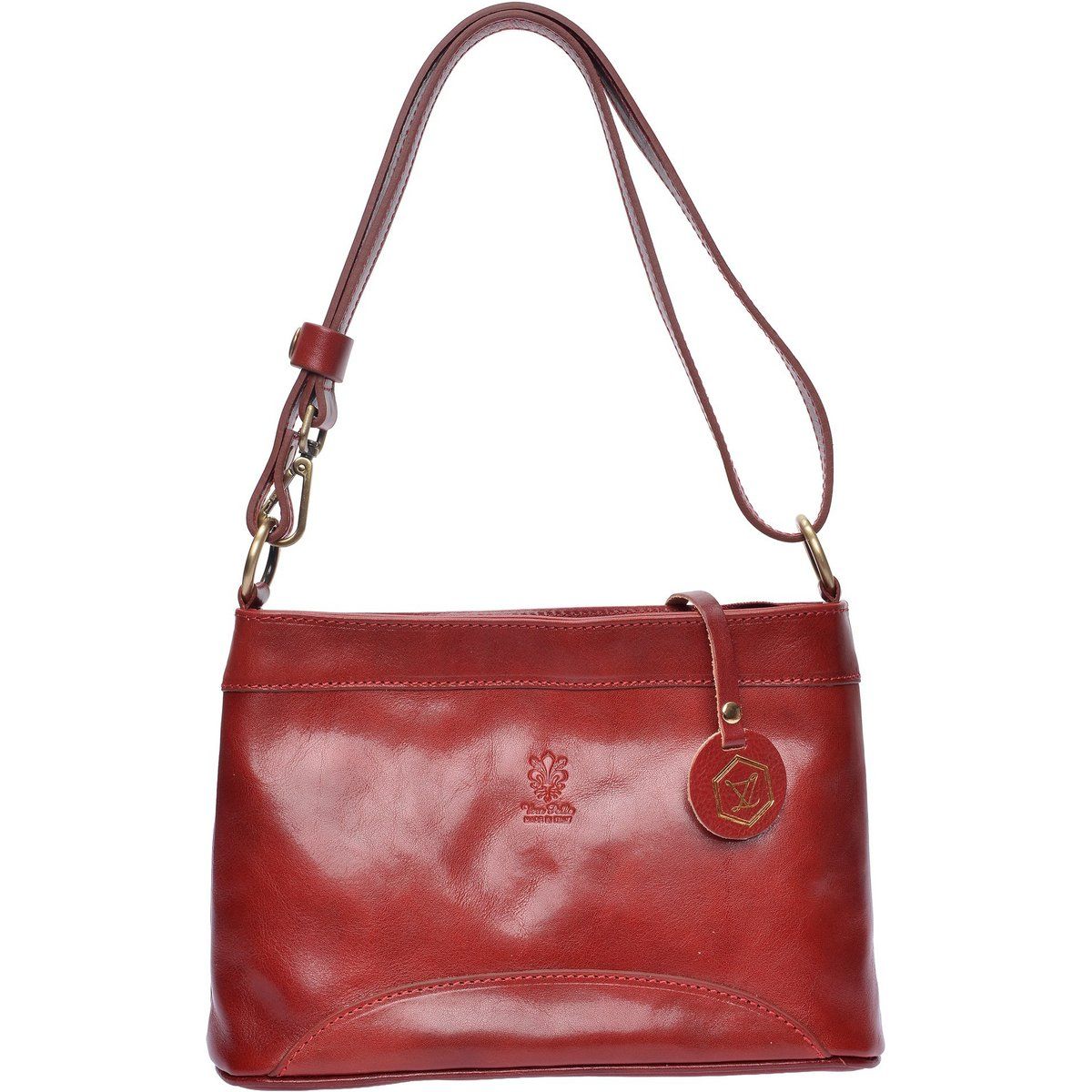 Klassische Schultertasche aus Rindsleder