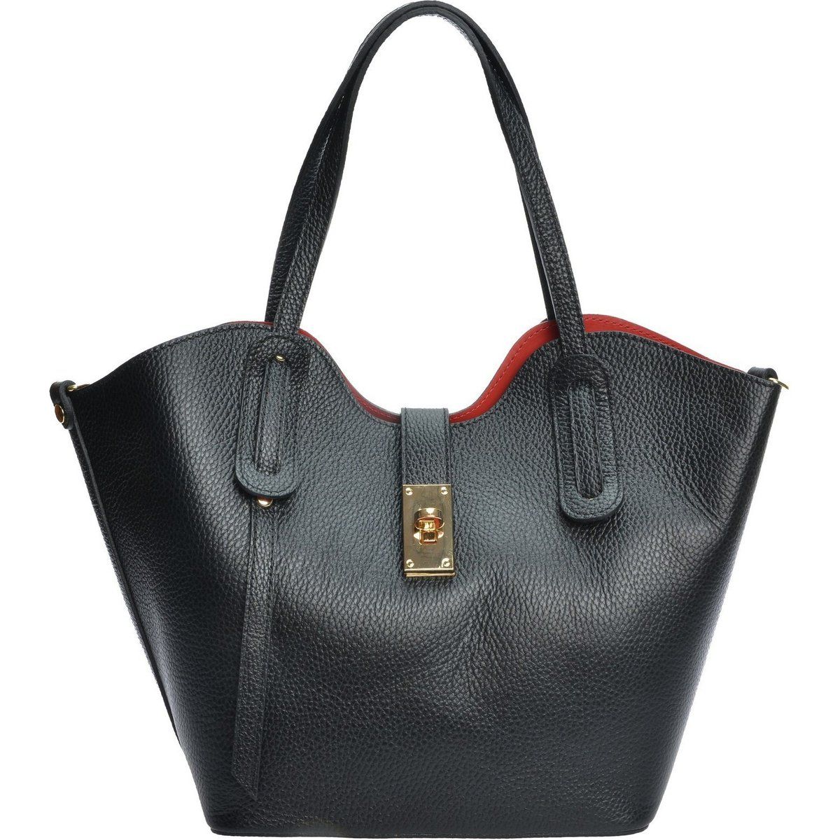 Elegante Schultertasche aus genarbtem Leder