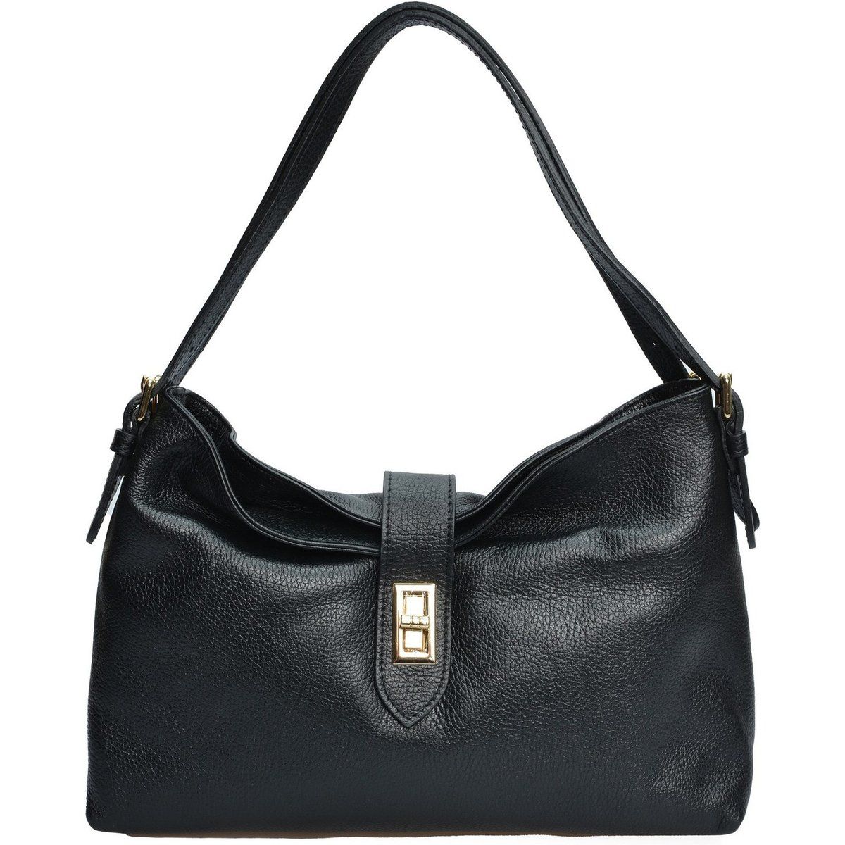 Lässige Schultertasche aus gekörntem Leder
