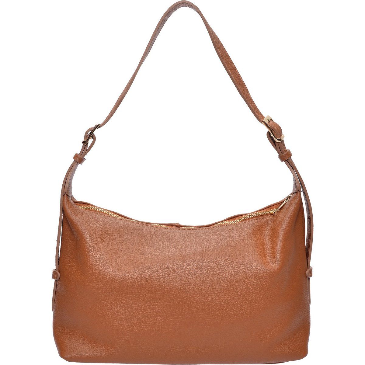 Verstellbare Schultertasche aus genarbtem Leder