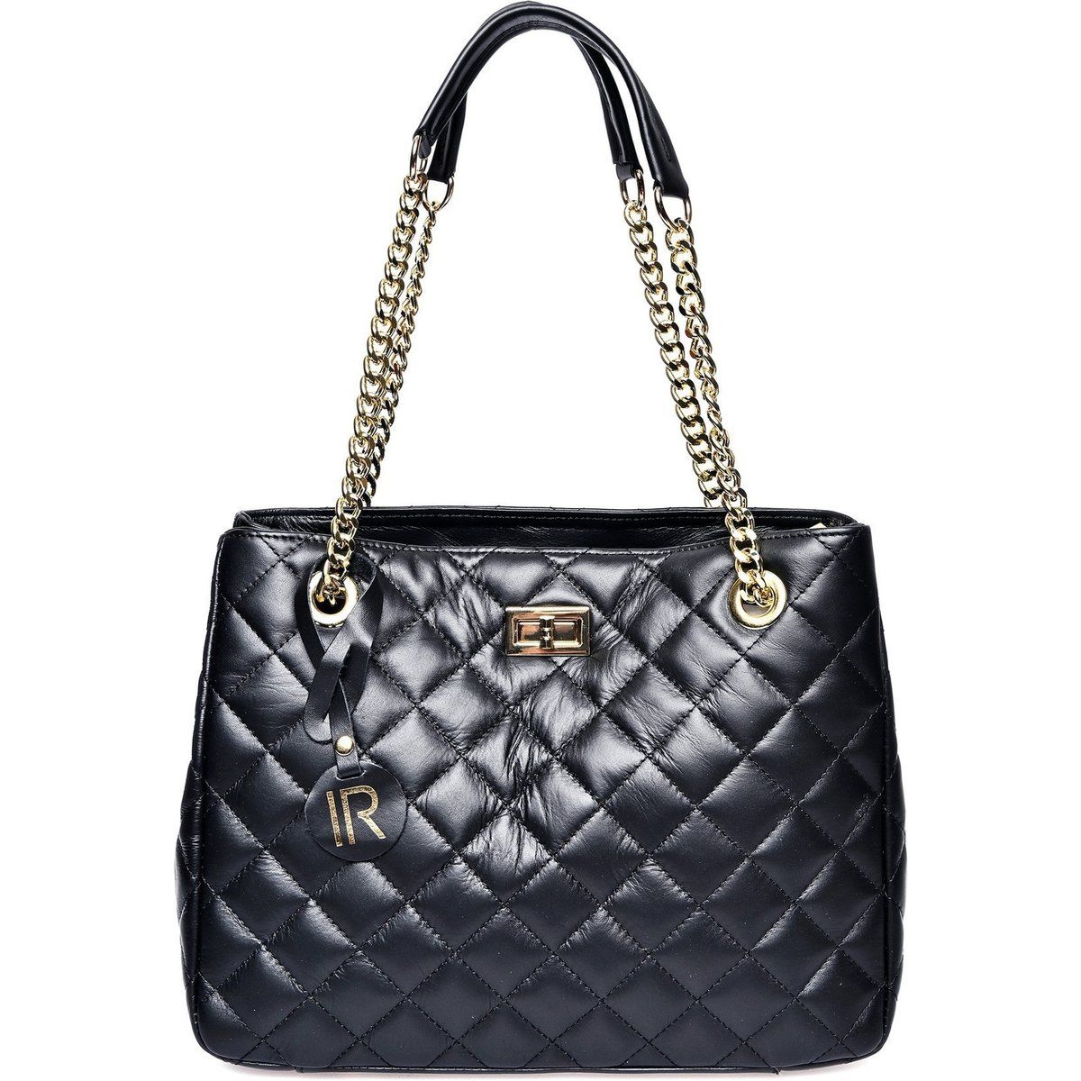 Elegante gesteppte Leder-Schultertasche