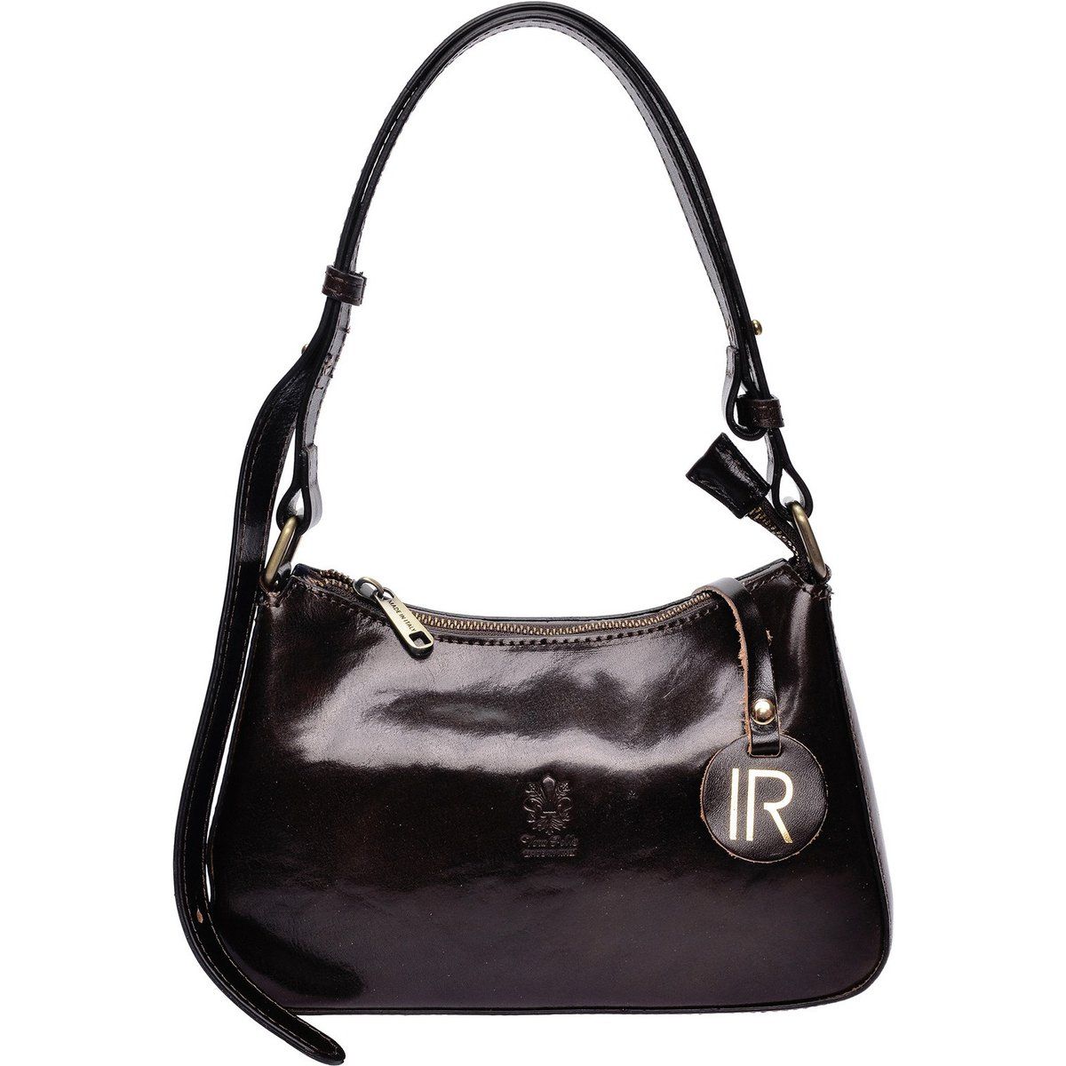 Elegante polierte Leder-Schultertasche