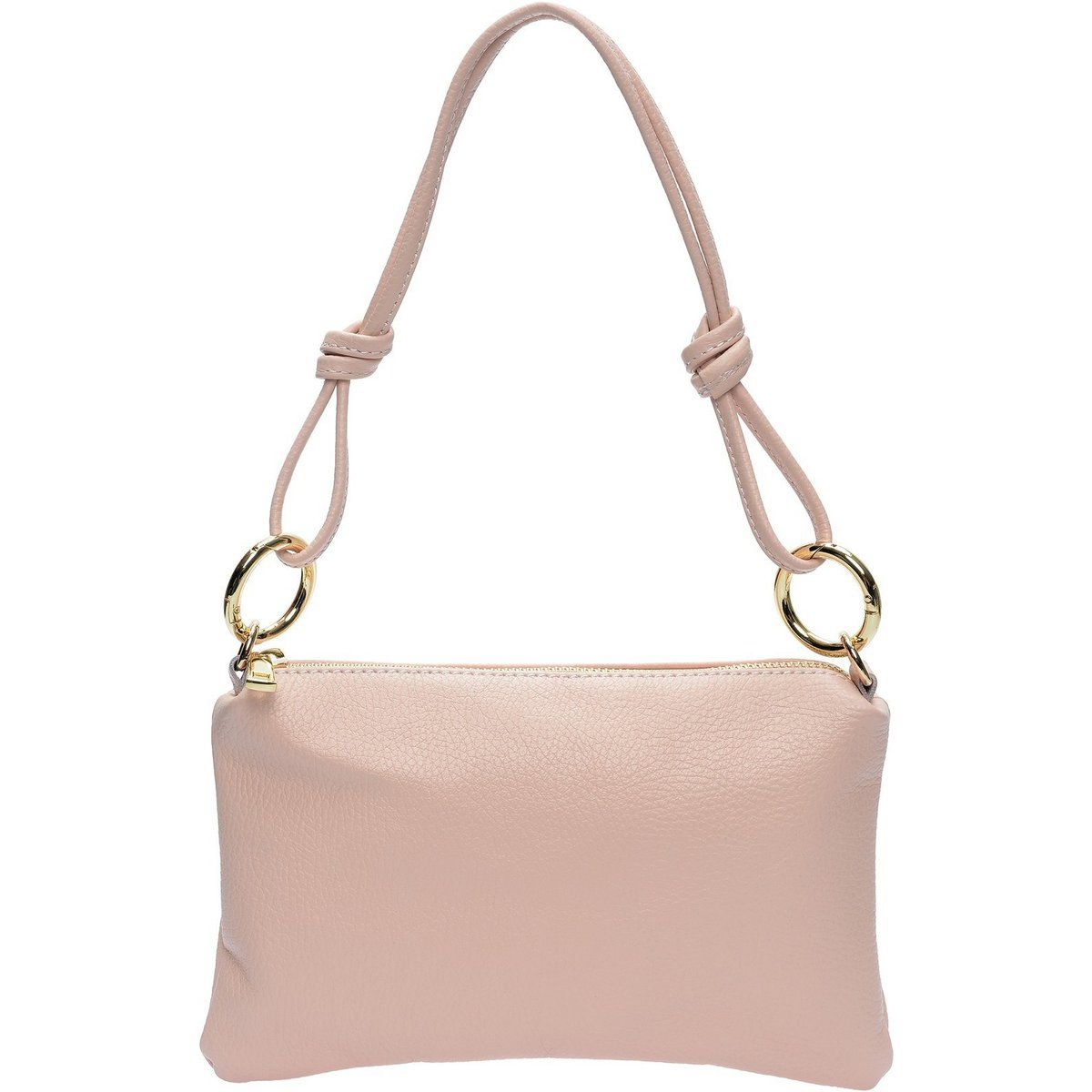 Minimalistische Schultertasche aus genarbtem Leder