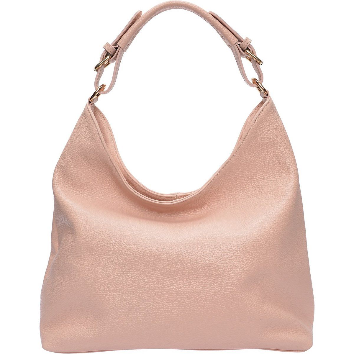 Hobo-Schultertasche aus genarbtem Leder