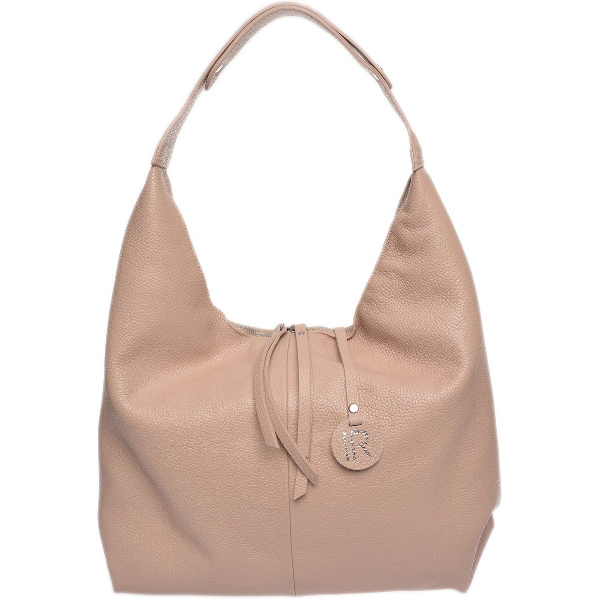 Weiche Hobo-Tasche aus genarbtem Leder