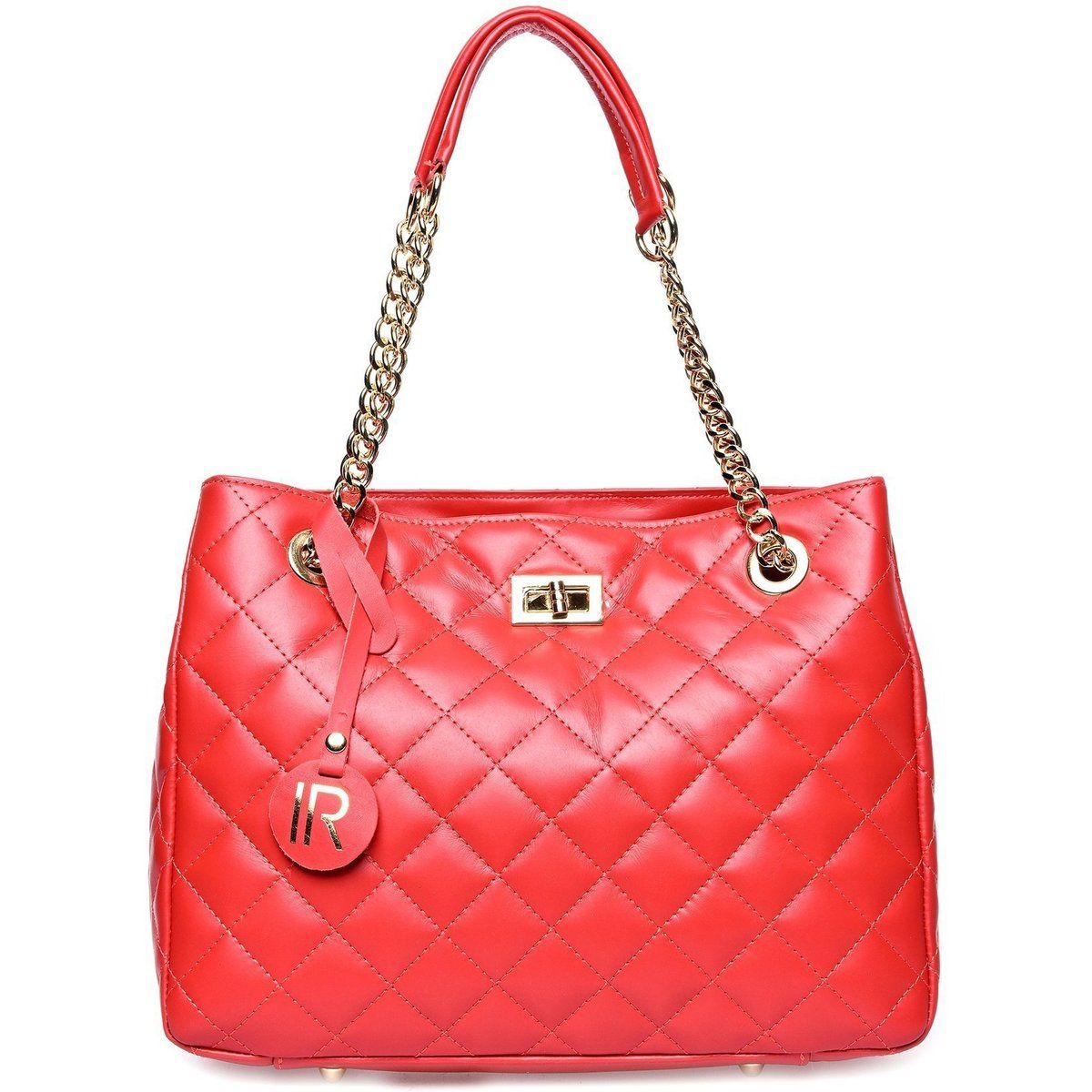 Gesteppte Schultertasche aus Leder