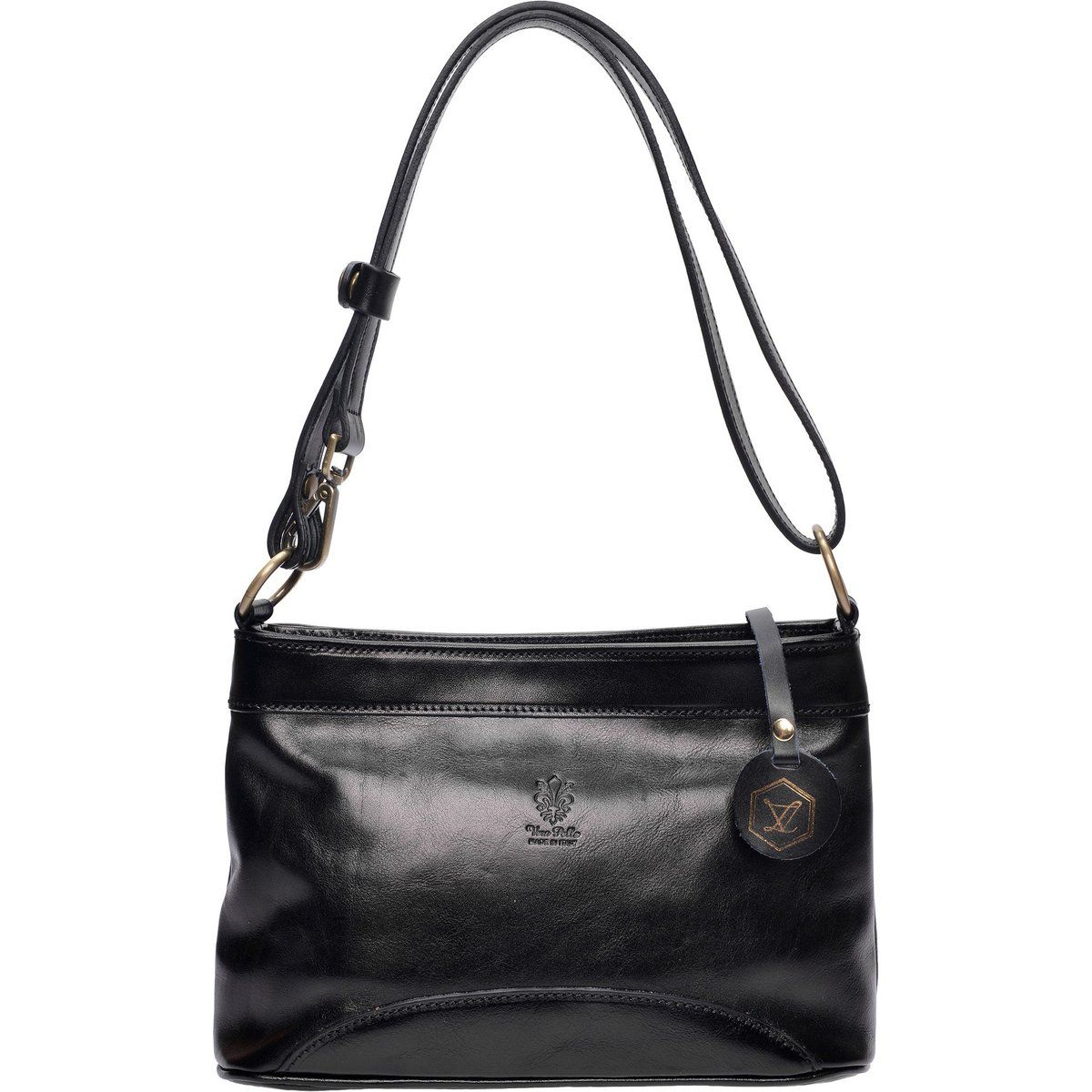 Elegante Schultertasche aus genarbtem Leder
