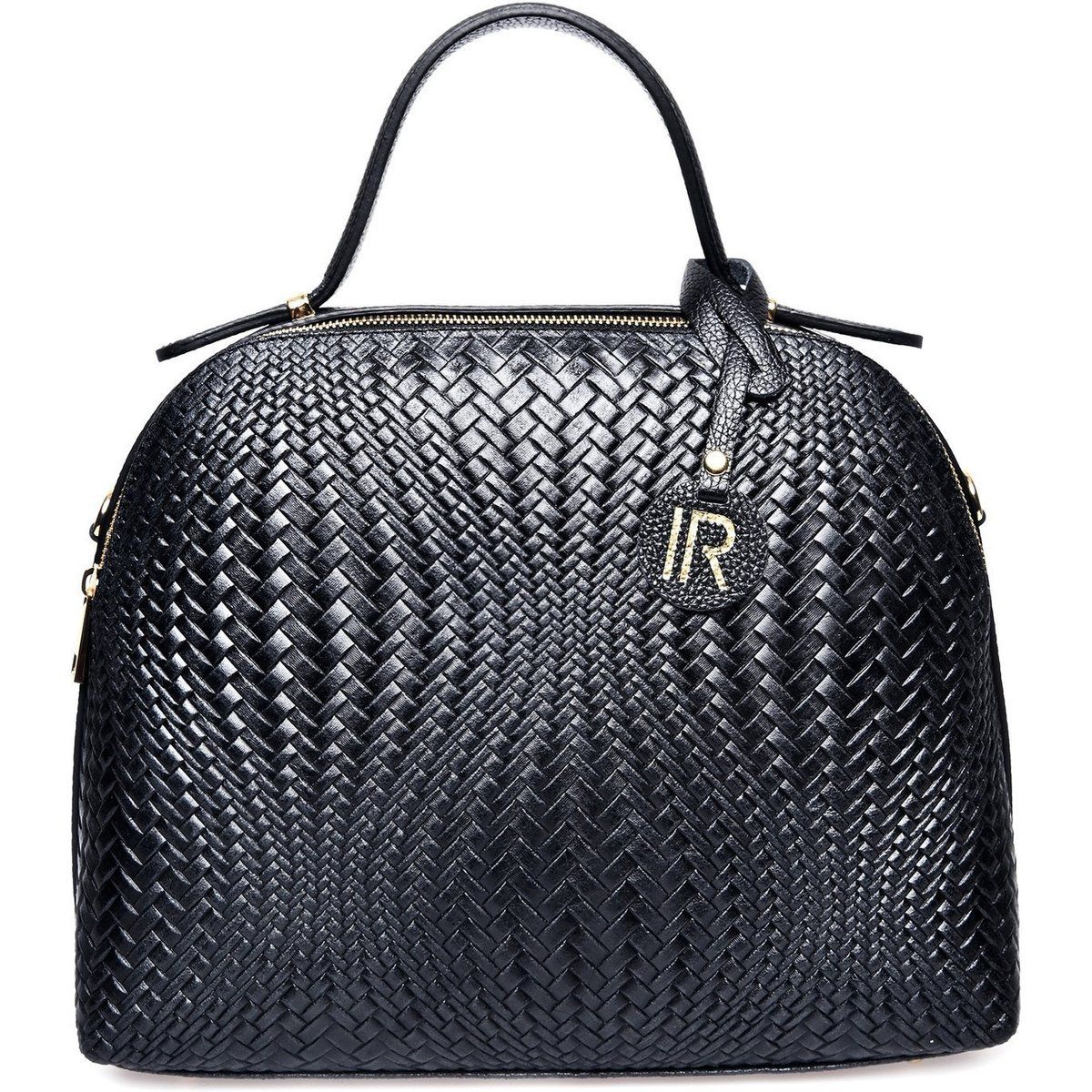 Edle Satchel-Tasche mit Webstruktur
