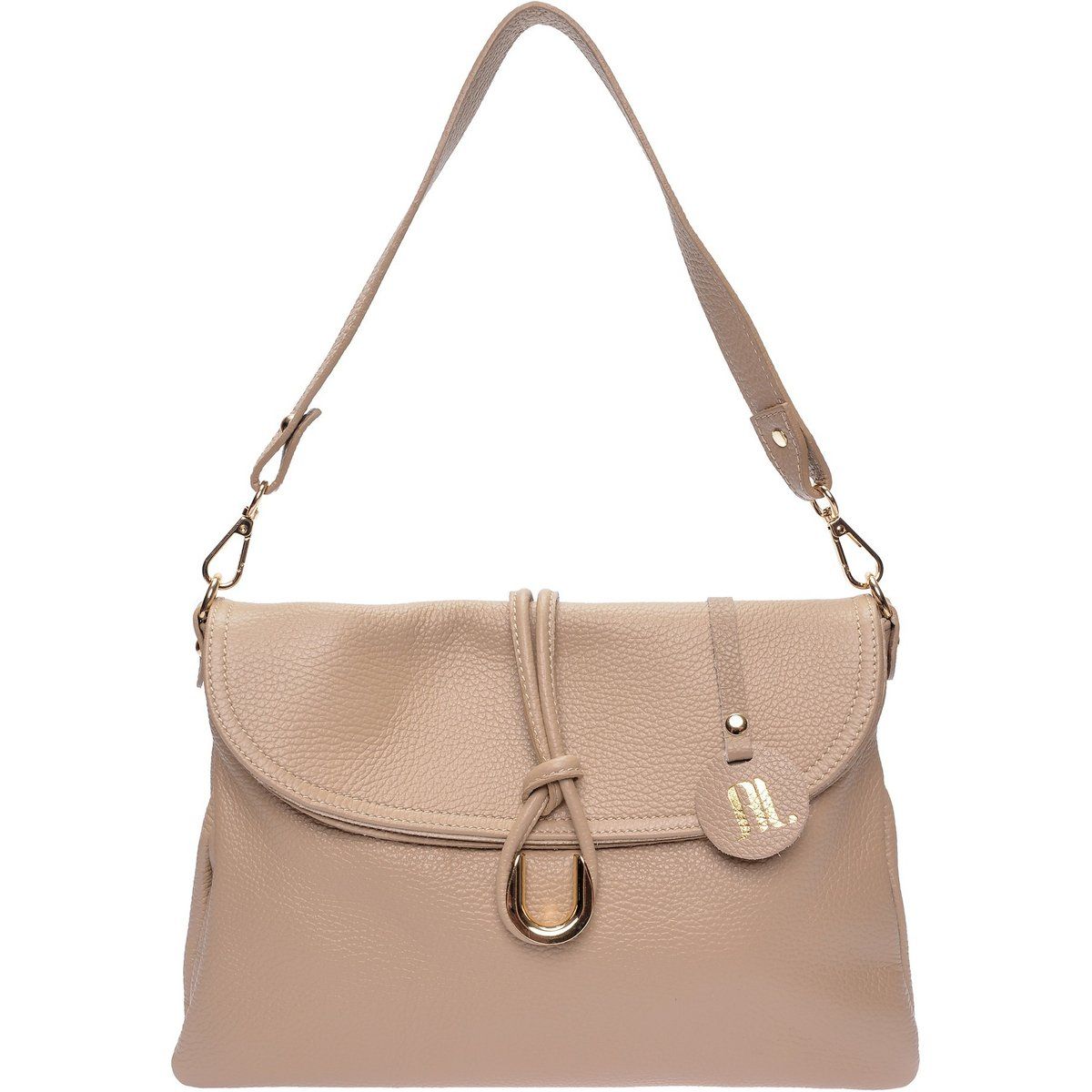 Elegante Schultertasche aus genarbtem Leder