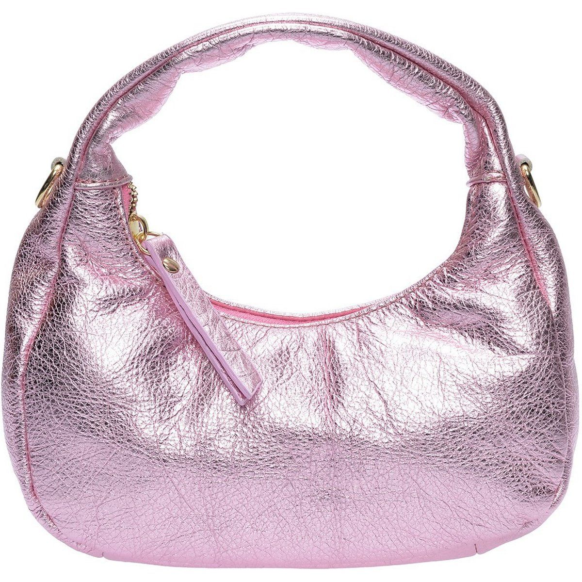 Kleine Hobo-Tasche aus Metallic-Leder