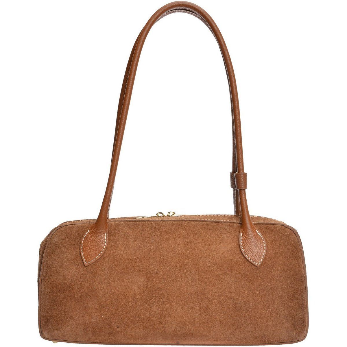 Elegante Rechteckige Wildleder Schultertasche