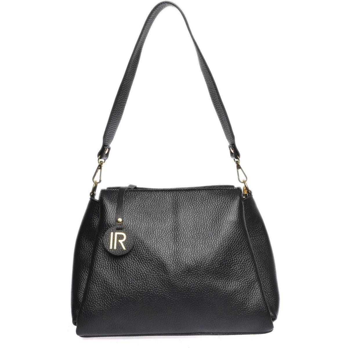 Strukturierte Schultertasche aus Leder