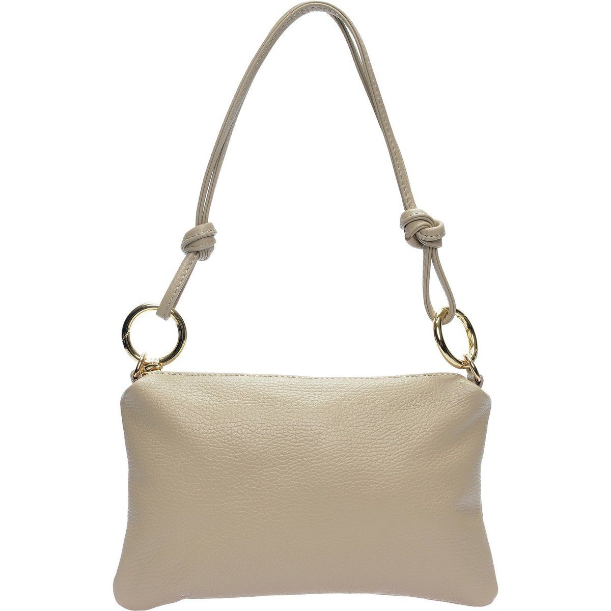 Minimalistische Schultertasche aus genarbtem Leder