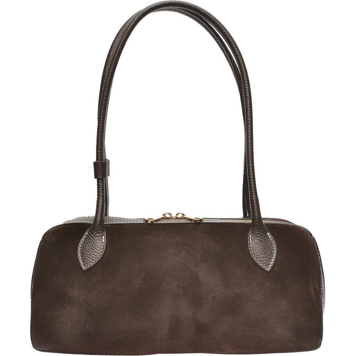 Schultertasche aus Wildleder und Narbenleder