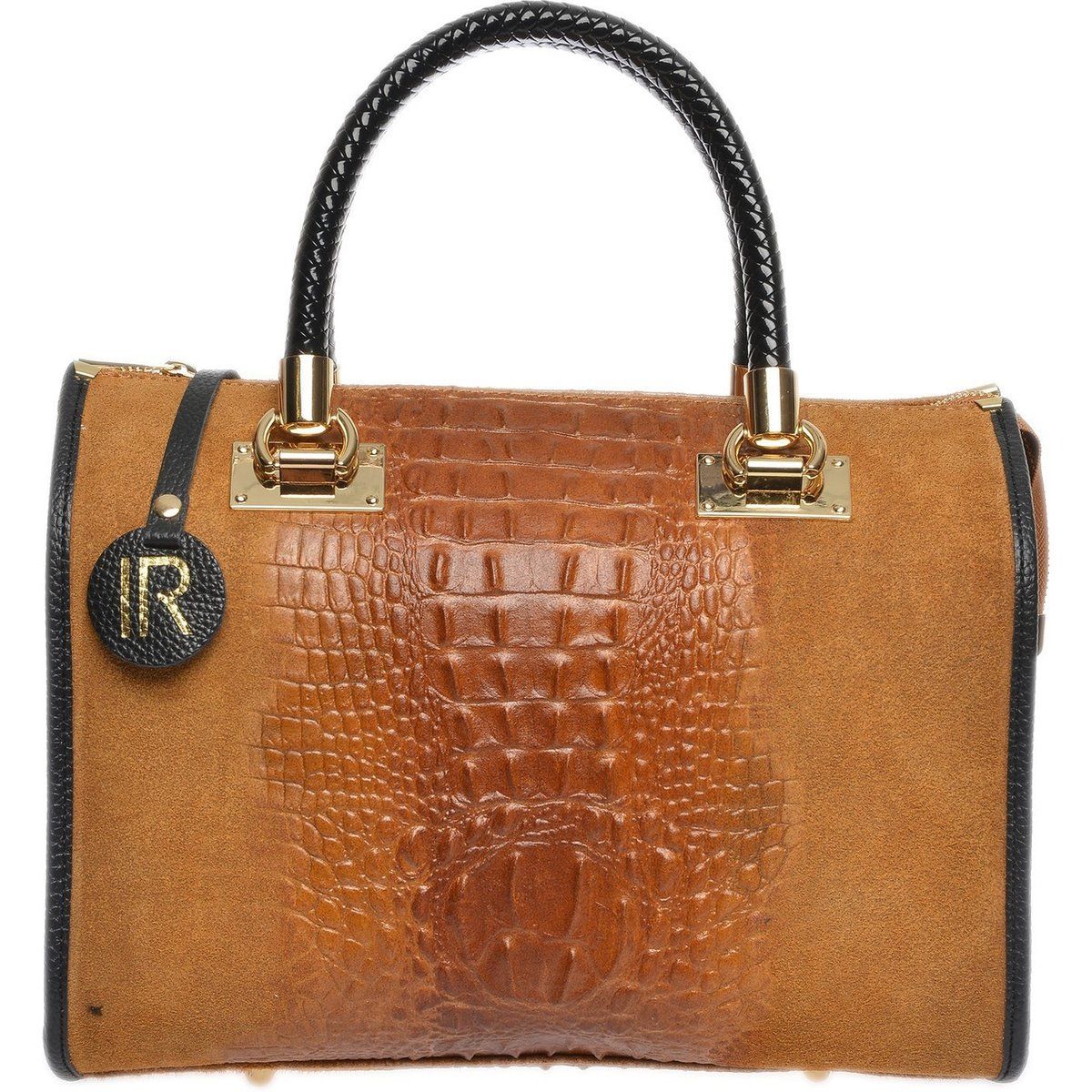 Henkeltasche mit Krokoprägung