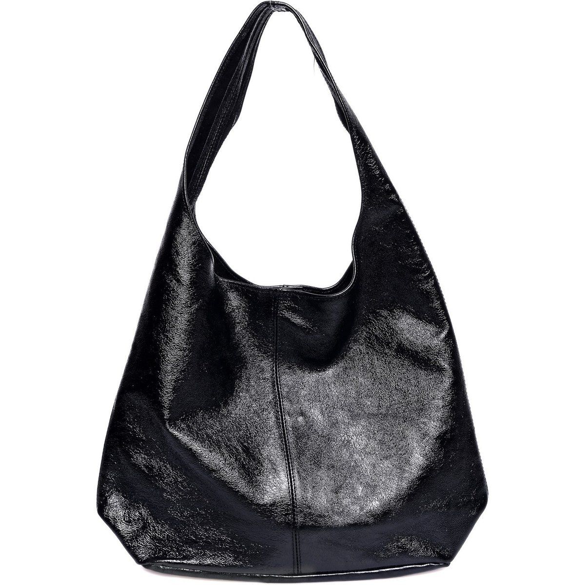 Minimalistische Hobo-Tasche aus Lackleder