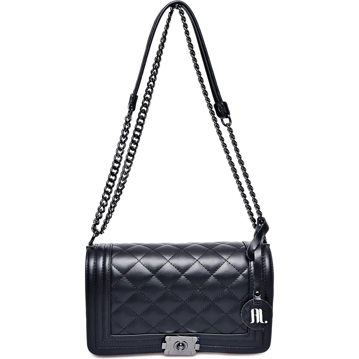 Elegante gesteppte Leder-Schultertasche