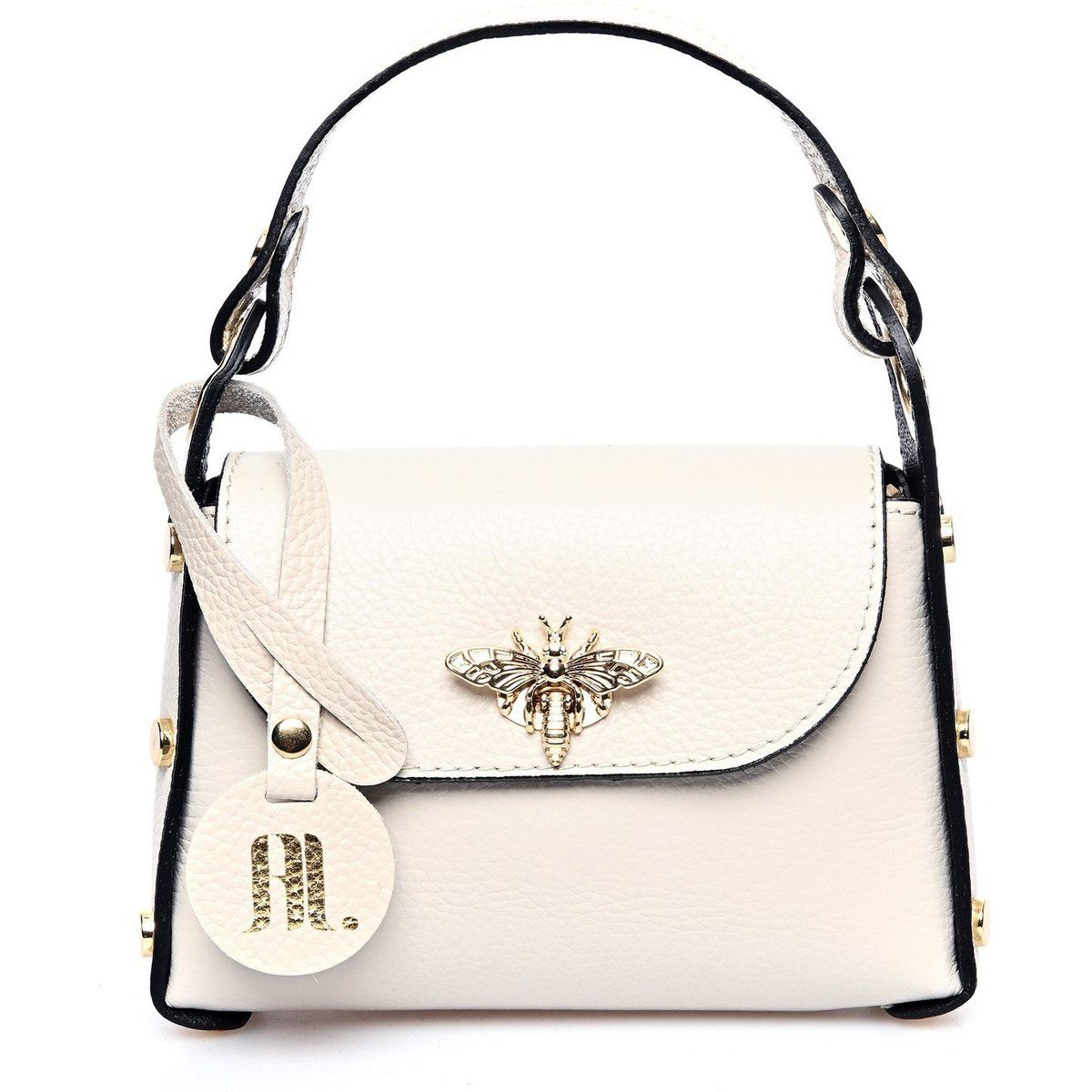 Elegante Henkeltasche mit Bienen-Ornament