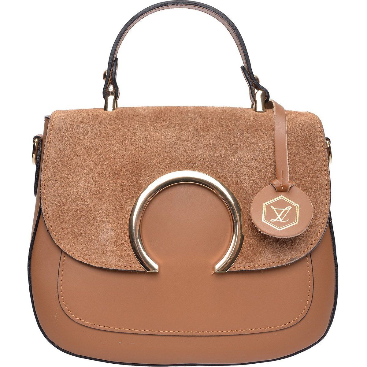 Leder-Satteltasche mit Ring-Detail