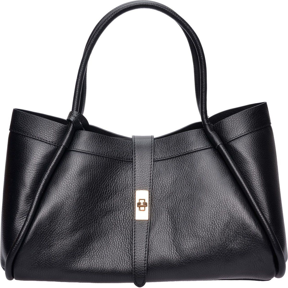 Strukturierte Shopper-Tasche aus genarbtem Leder