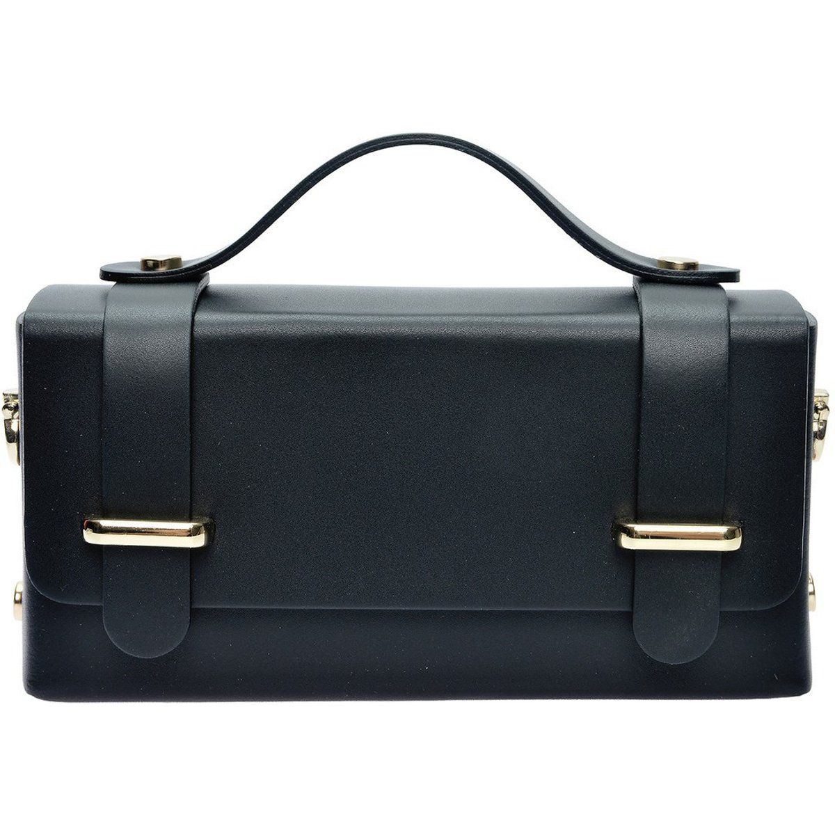 Strukturierte Box-Tasche aus Leder