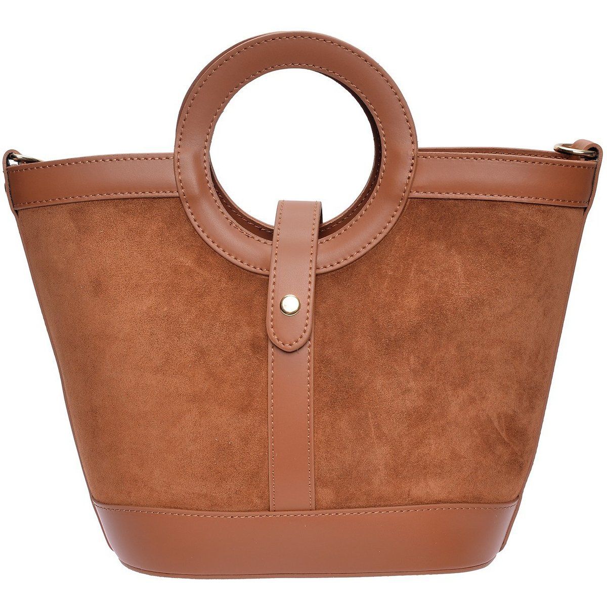 Henkeltasche aus Wildleder und Glattleder