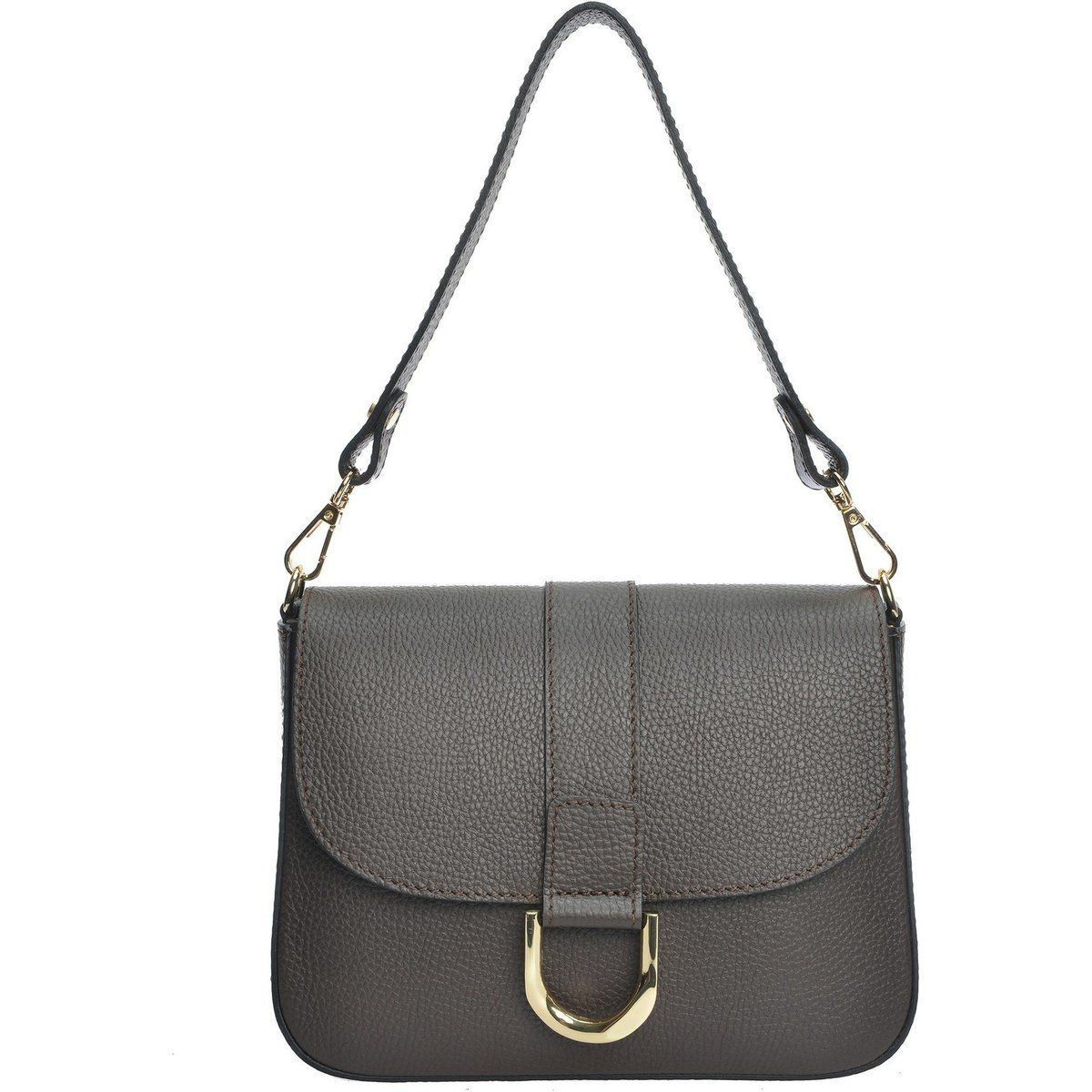 Leder-Schultertasche mit Magnetverschluss