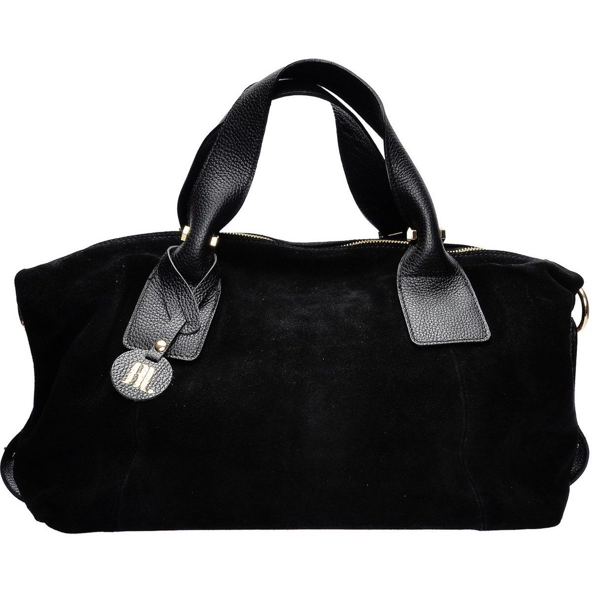 Elegante Wildledertasche mit Lederbesatz