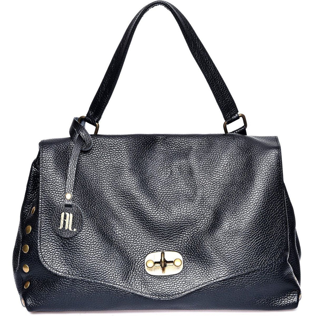Klassische Handtasche aus genarbtem Leder