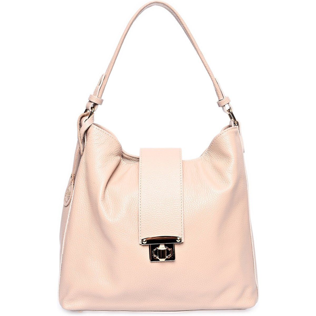 Lässige Hobo-Tasche aus Leder mit Verschluss